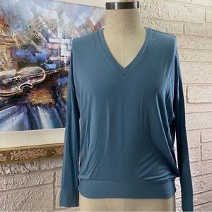 Josie Natori Drop Shoulder V-Neck Pajama Top